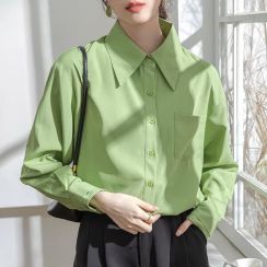 2Pcs Womens Solid Color Casual Shirt