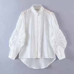 3Pcs Stand up Collar Long Sleeve Button Down Shirt