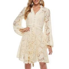 2Pcs Elegant Chinese Hollow Out Dress