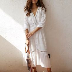 Womens Hollow Out Beach Dress