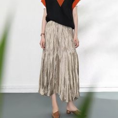 2Pcs Womens High Waist A line Umbrella Skirt