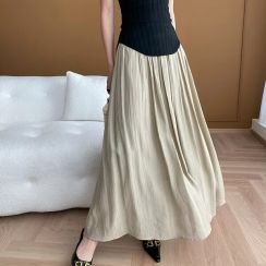 3Pcs Fashion Temperament Wrinkled Solid Color Womens Dress