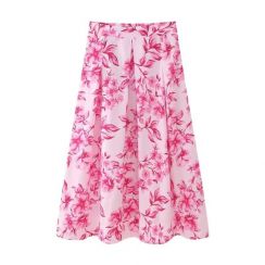 25Pcs High Waisted A line Printed Skirt