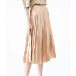 2Pcs Womens Temperament High Waist Pleated Skirt 