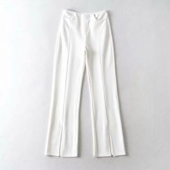 2Pcs Fashion Solid Color Split Casual Straight Leg Pants