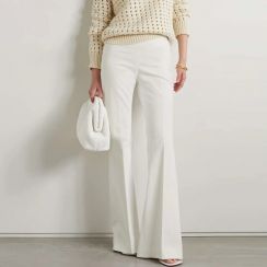 3Pcs Womens White High Waisted Flared Pants